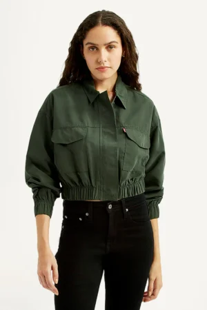 Women's Solid Regular Fit Trucker Jacket