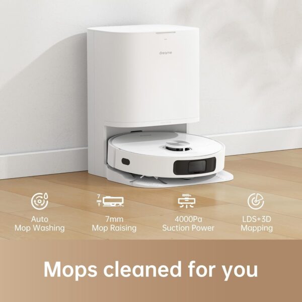 DREAME L10 Prime Robot Vacuum Cleaner with 7mm Mop Lift, Self-Cleaning Mop, LDS Navigation, 4000Pa Suction, 3D Mapping, WiFi/APP/Alexa - Image 2
