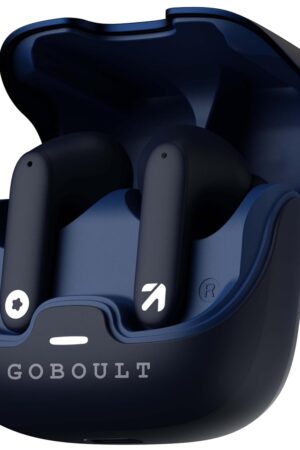 GOBOULT Z40 True Wireless in Ear Earbuds with 60H Playtime, Zen™ ENC Mic, Low Latency Gaming, Type-C Fast Charging, Made in India, 10mm Rich Bass Drivers, IPX5, Ear Buds TWS (Blue)