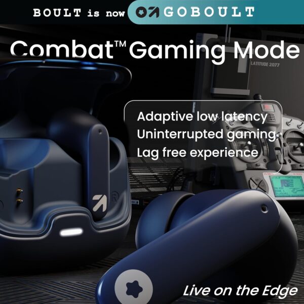 GOBOULT Z40 True Wireless in Ear Earbuds with 60H Playtime, Zen™ ENC Mic, Low Latency Gaming, Type-C Fast Charging, Made in India, 10mm Rich Bass Drivers, IPX5, Ear Buds TWS (Blue) - Image 11