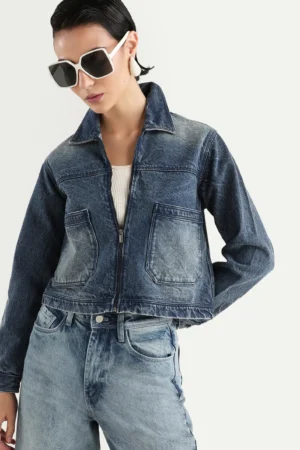 PLAIN REGULAR FIT JACKET ALINO - BLUE